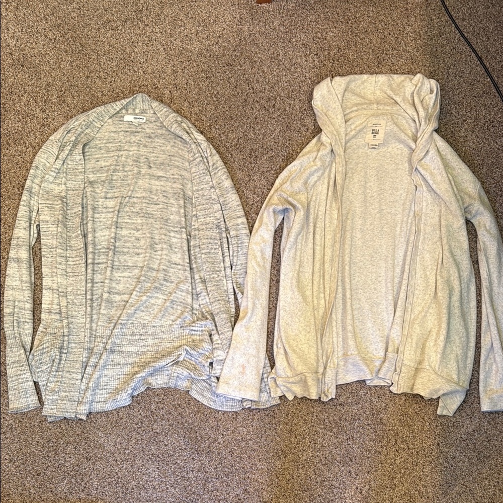 Billabong Gray Cardigan Sweater Soft Knit